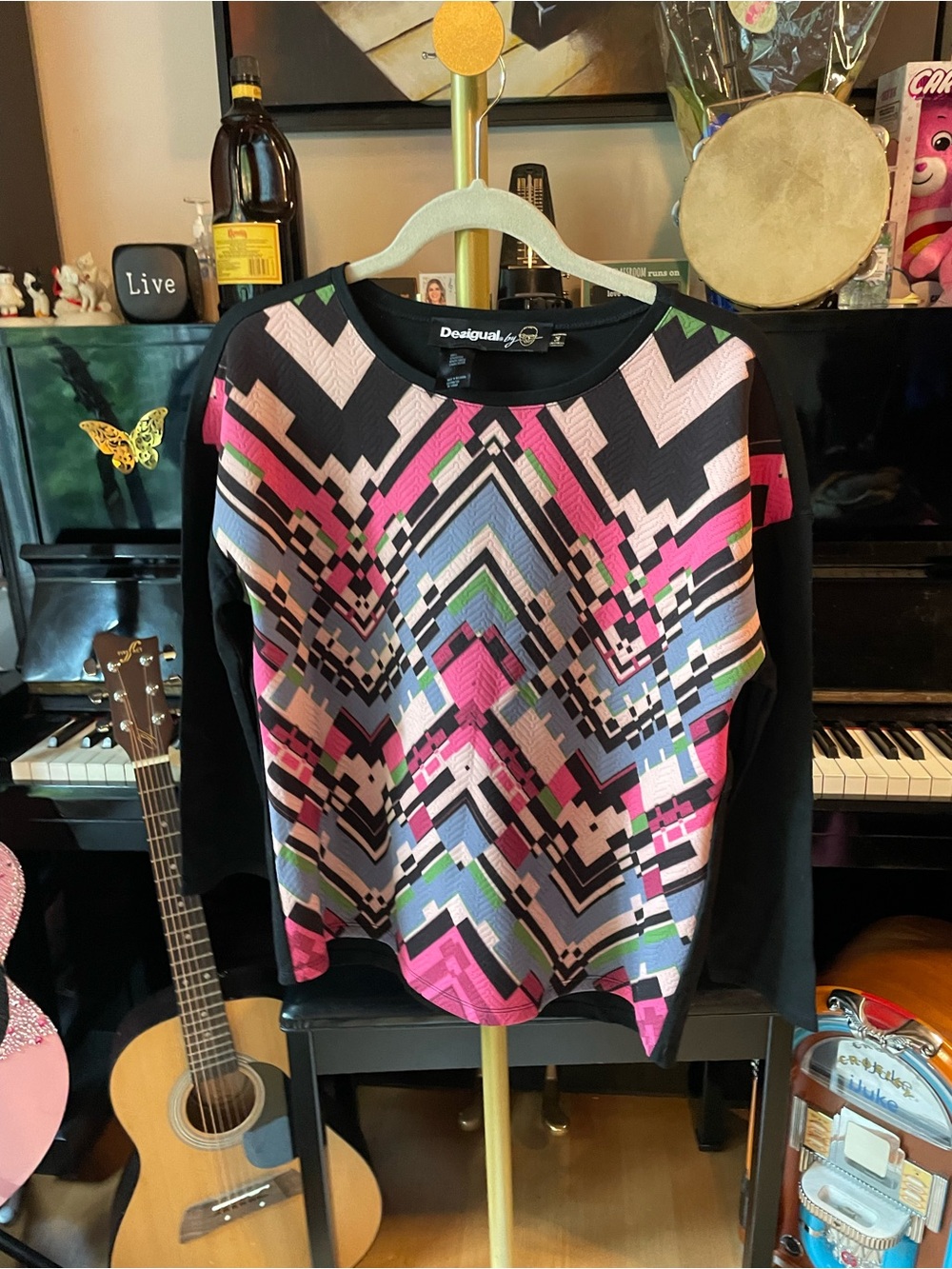Desigual by Lacroix Geometric Print Crewneck Sweater
